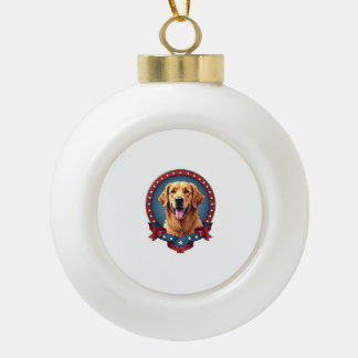 Adorno De Cerámica Tipo Bola Camiseta con Escudo en Homenaje a Golden Retriever