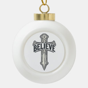 Adorno De Cerámica Tipo Bola Camiseta Cristiana Ancla de Mi Alma Jesucristo