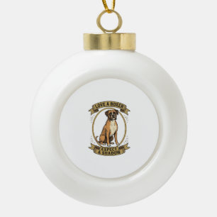 Adorno De Cerámica Tipo Bola Camiseta de Amante de Perro Boxer Grabado Vintage