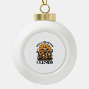 Adorno De Cerámica Tipo Bola Camiseta de Bruja Calabaza Espantapájaros de Hallo