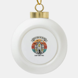 Adorno De Cerámica Tipo Bola Camiseta de Casa Embrujada Divertida Vintage Espan