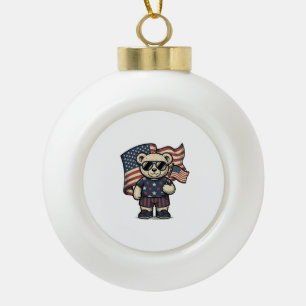 Adorno De Cerámica Tipo Bola Camiseta de diseño de osito de peluche vintage pat