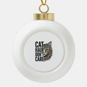 Adorno De Cerámica Tipo Bola Camiseta De Gato Con Grabado Vintage No Me Importa