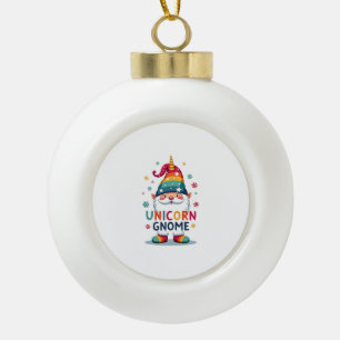 Adorno De Cerámica Tipo Bola Camiseta de Gnome Unicornio Familia Combinación Gr