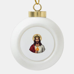Adorno De Cerámica Tipo Bola Camiseta de grabado vintage de llama de corona de