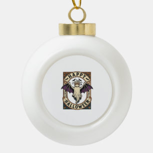 Adorno De Cerámica Tipo Bola Camiseta de grabado vintage de murciélago fantasma
