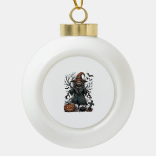 Adorno De Cerámica Tipo Bola Camiseta de Halloween de calabaza de espantapájaro