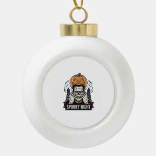 Adorno De Cerámica Tipo Bola Camiseta de Halloween de monstruo con grabado de l