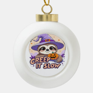 Adorno De Cerámica Tipo Bola Camiseta de Halloween de Perezoso Lindo � Divertid