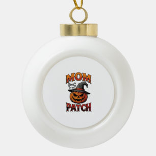Adorno De Cerámica Tipo Bola Camiseta de Mamá de Halloween Calabaza Huesos Arte