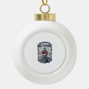 Adorno De Cerámica Tipo Bola Camiseta de mecánico del día del padre Dad diverti