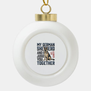 Adorno De Cerámica Tipo Bola Camiseta de pastor alemán Amante de los perros div