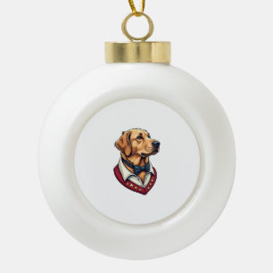 Adorno De Cerámica Tipo Bola Camiseta de perro patriótica vintage de Golden Ret