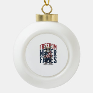 Adorno De Cerámica Tipo Bola Camiseta de perro vintage de libertad Chihuahua pa