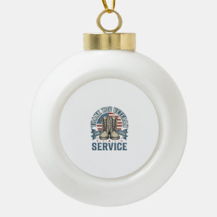Adorno De Cerámica Tipo Bola Camiseta de Servicio de Botas Patrióticas para Vet