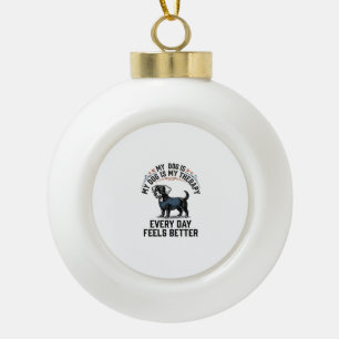 Adorno De Cerámica Tipo Bola Camiseta de Terapia Canina Grabado Vintage Regalo 