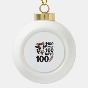 Adorno De Cerámica Tipo Bola Camiseta de vaca de 100 días Diseño de escuela de 