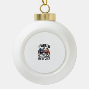 Adorno De Cerámica Tipo Bola Camiseta de videojuegos patriota del 4 de julio pa
