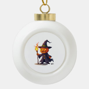 Adorno De Cerámica Tipo Bola Camiseta del Mago de Calabaza � Hechicero Mágico d