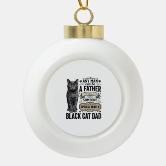 Adorno De Cerámica Tipo Bola Camiseta Diseño Grabado Vintage Papá Gato Negro_1