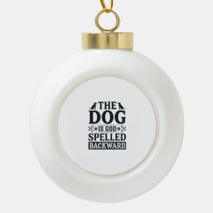 Adorno De Cerámica Tipo Bola Camiseta Diseño Vintage Perro Es Dios Deletreado A
