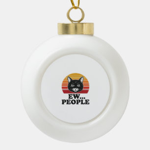 Adorno De Cerámica Tipo Bola Camiseta divertida de gato negro Ew gente puesta d