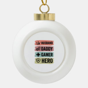 Adorno De Cerámica Tipo Bola Camiseta geométrica Vintage Husband Daddy Gamer He