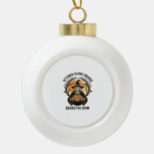 Adorno De Cerámica Tipo Bola Camiseta naranja de octubre vintage bruja calabaza