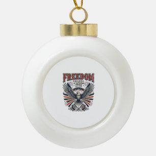 Adorno De Cerámica Tipo Bola Camiseta Patriótica Águila Vintage Tour Libertad 1