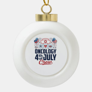 Adorno De Cerámica Tipo Bola Camiseta Patriótica Médica de Tripulación de Oncol