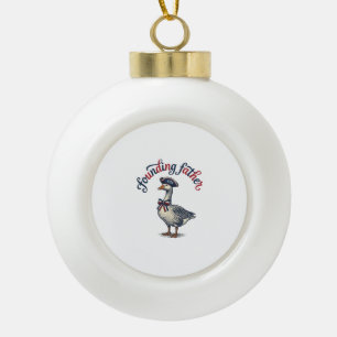 Adorno De Cerámica Tipo Bola Camiseta Patriótica Vintage Padre Fundador Ganso D