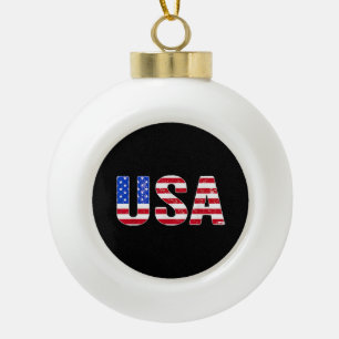 Adorno De Cerámica Tipo Bola Camiseta USA Bandera Americana Patriótica Hombres 