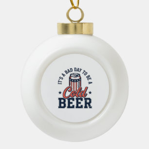 Adorno De Cerámica Tipo Bola Camiseta vectorial vintage de cerveza fría patriót