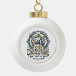Adorno De Cerámica Tipo Bola Camiseta vintage de Jesucristo Profecía Escatologí