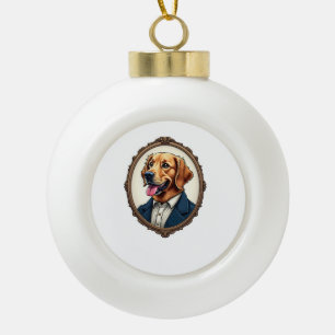 Adorno De Cerámica Tipo Bola Camiseta Vintage de Perro de Agua Patriótico