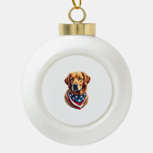 Adorno De Cerámica Tipo Bola Camiseta Vintage de Retriever Dorado Todo American