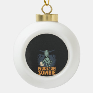 Adorno De Cerámica Tipo Bola Camiseta Zombie Mode On Halloween Asustador
