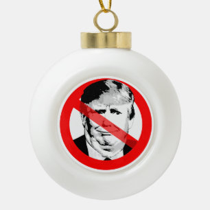 Adorno De Cerámica Tipo Bola Cara con barbilla tachada anti Donald Trump
