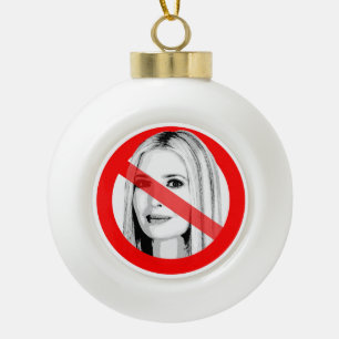 Adorno De Cerámica Tipo Bola Cara tachada anti Ivanka Trump