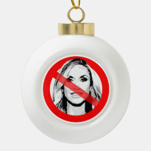 Adorno De Cerámica Tipo Bola Cara tachada Anti Lara Trump