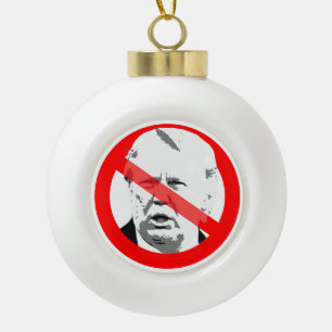Adorno De Cerámica Tipo Bola Cara tachada de demencia anti Donald Trump
