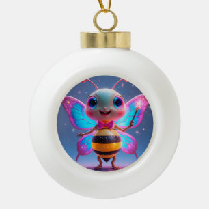Adorno De Cerámica Tipo Bola Carácter brillante mágico de abeja con alas respla