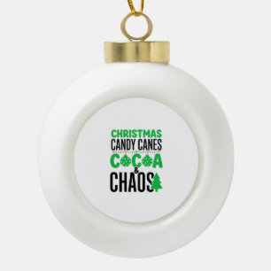 Adorno De Cerámica Tipo Bola Caramelos de Navidad Cacao Caos Diseño