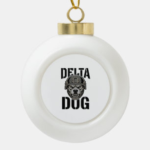 Adorno De Cerámica Tipo Bola Casco de Bulldog Delta Dog Diseño de Grabado Vinta