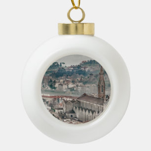 Adorno De Cerámica Tipo Bola Centro histórico de la visión aérea de Florenci