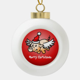 Adorno De Cerámica Tipo Bola Cerdo de Navidad Maravilloso