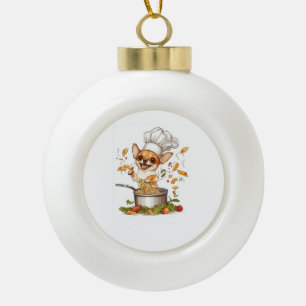 Adorno De Cerámica Tipo Bola Chef Chihuahua � Maestro Canino Culinario