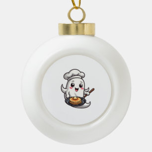 Adorno De Cerámica Tipo Bola Chef Fantasma � Camiseta Divertida de Cocina de Ha