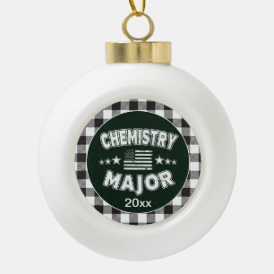 Adorno De Cerámica Tipo Bola Chemistry White Plaid