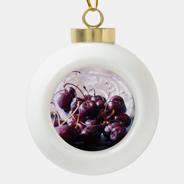 Adorno De Cerámica Tipo Bola Cherry (Anverso)